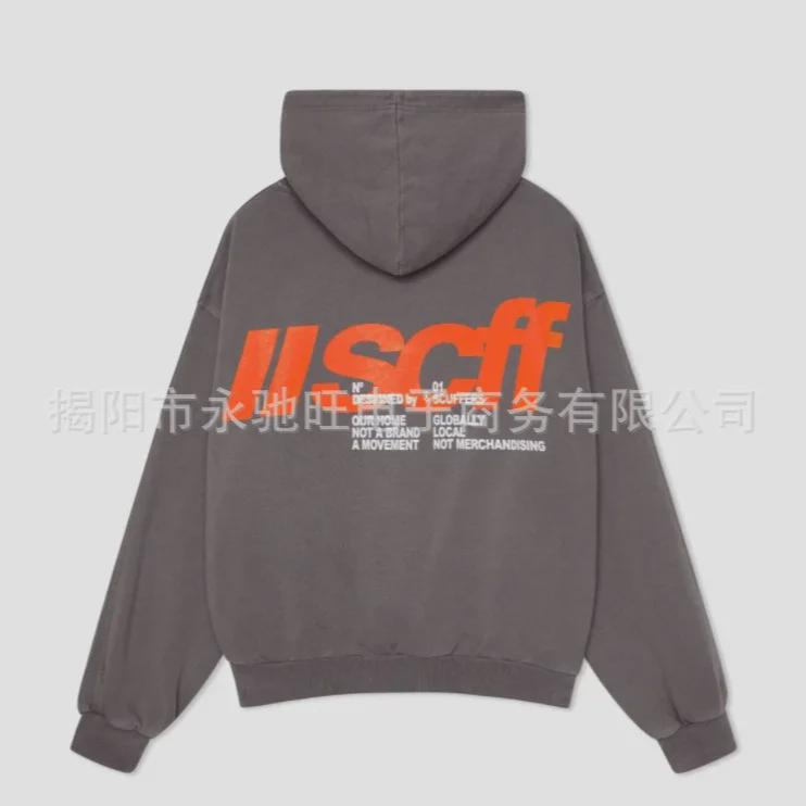 "2024 Harajuku Retro Hooded Letter Print Sweater – Euro-American Hip-Hop Style"