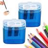 Pencil Sharpeners with Lid,Dual Holes Handheld Pencil Sharpener Manual for Standard and Jumbo Pencils,Compact Cute Sharpener for Kids Adults Students