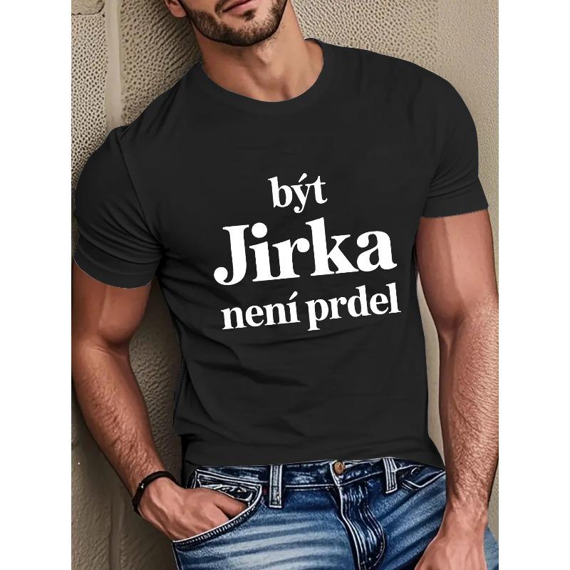 

European Size Being Jirka Is No Joke - a Print Casual Soft And Comfortable Trendy Short-Sleeve Shirt 4XL чорний