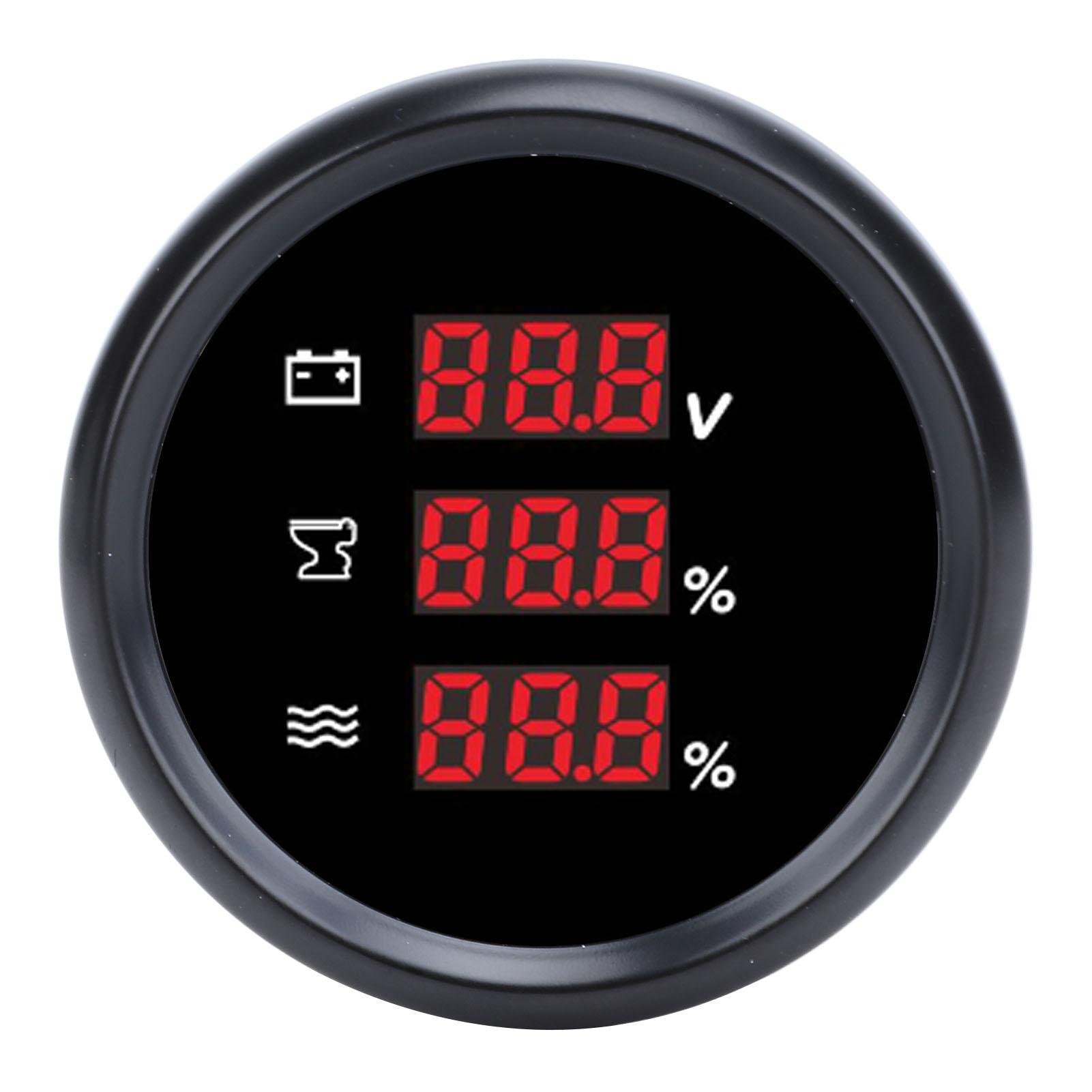 

52mm Digital Voltage Sewage Water Level Gauge Waterproof Red Backlight Secure Connection Sewage Water Level Voltmeter
