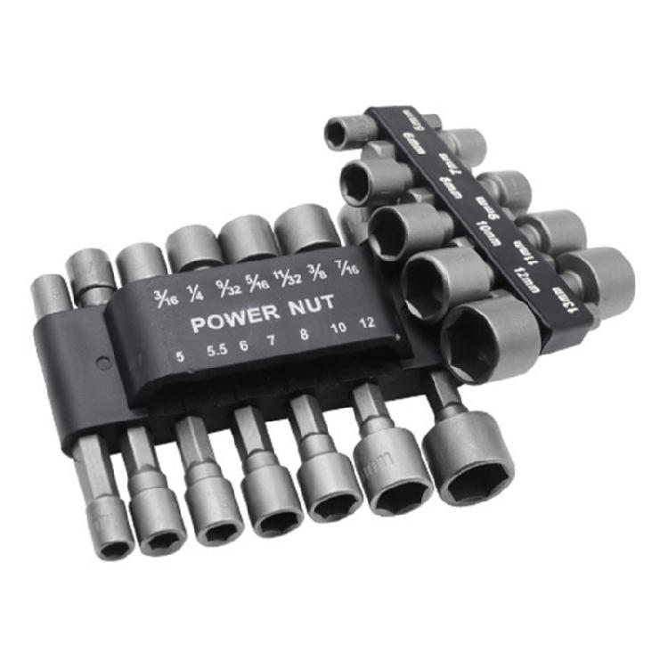 9/14Pcs Driver Hexagonal Power Nut Driver Drill Bit Tool Socket Wrench Set for Pneumatic Screwdriver Accessories