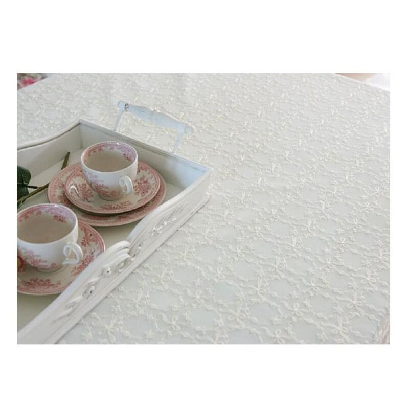 Ribbon Romance Lace Tablecloth 125x165 ivory