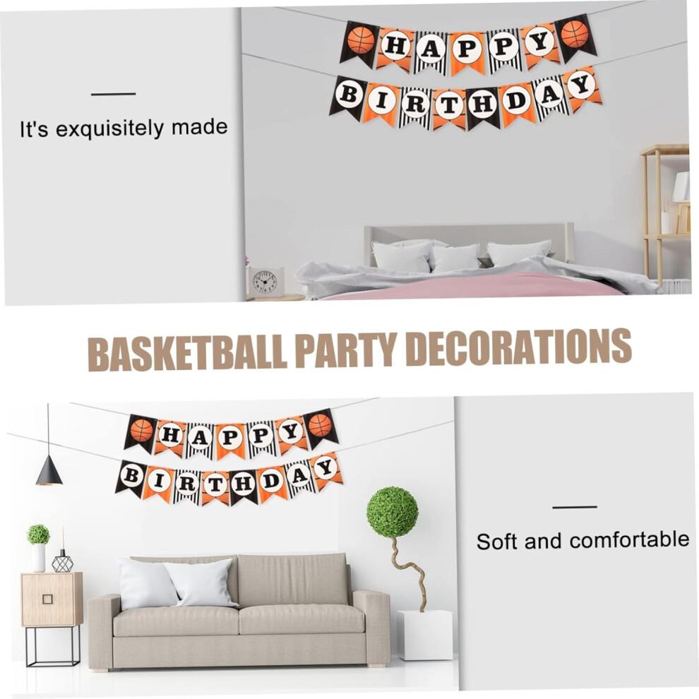 Basketball-Geburtstagsbanner-Dekor, 2 Sets, Basketball-Party-Dekorationen für Jungen oder erwachsene Männer