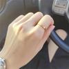 Golden Stainless Steel 2mm Love Heart Pattern Rings Women Size 5/6/7/8/9/10# Thin Finger Ring Wedding Band Engagement Jewelry
