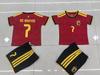 Belgium Home National Team No. 7 Football Jersey Kids Set, Sizes 14-30
