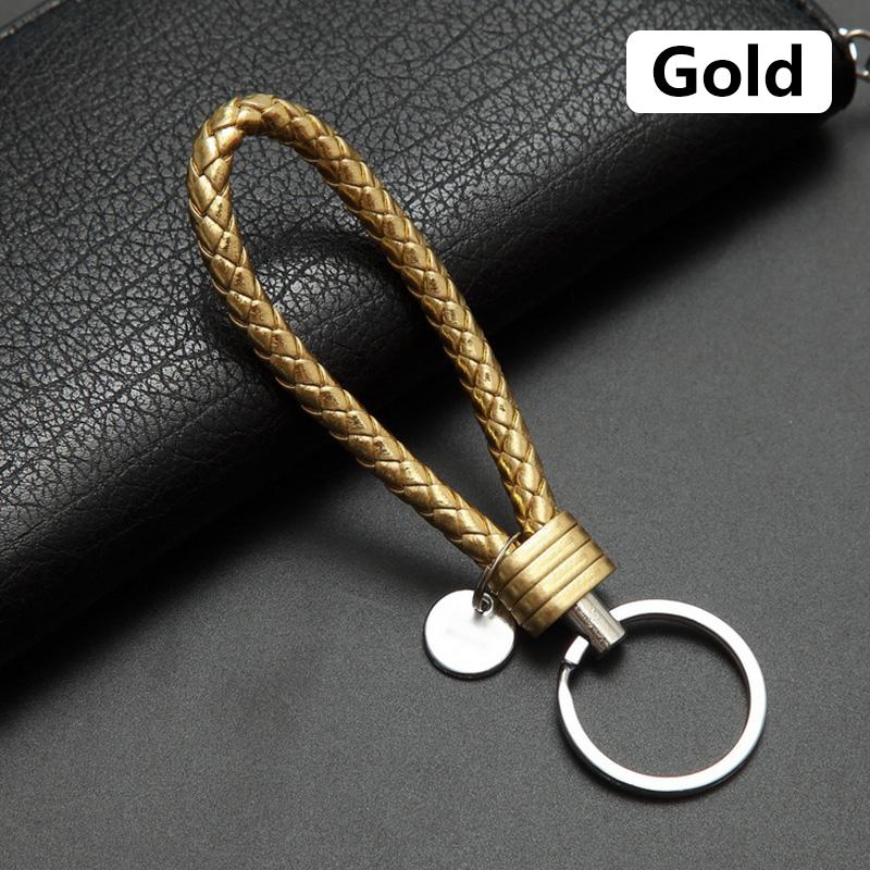 1шт ремешок коричневый плетеный ремешок кожаный брелок ручной работы черный автомобильный брелок плетеный веревочный 13cm золотой