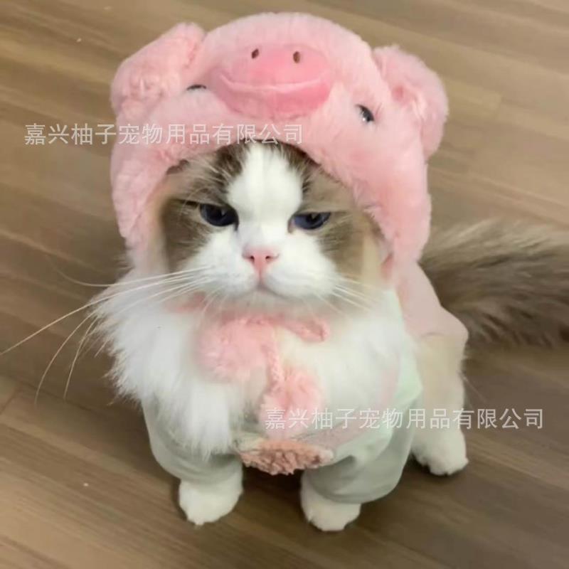 Cute Pig Chicken Plush Headgear Hat For Cat Dog Pet Photography