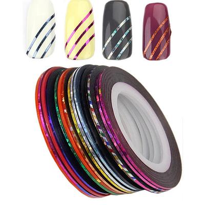 20 rolí pruhovaných pásek Barevné čárové samolepky na nehty DIY sada na zdobení nehtů manikúra Krása dekorace pro UV gel lak na nehty
