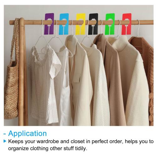 PATIKIL Clothes Sorting Closet Hangers, Set of 20, Rectangular Closet Clothes Shelf Dividers with Labels for Sorting Clothing Sizes, Black