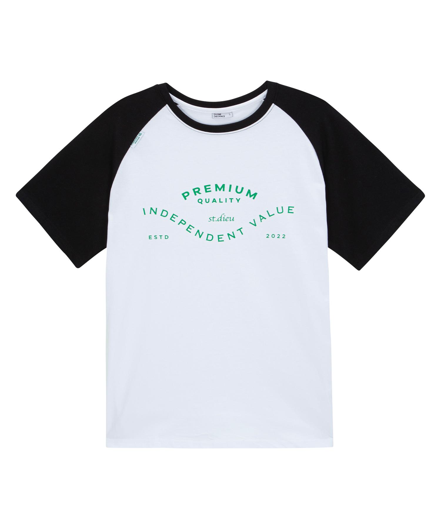 Divine Distance Lettering Raglan Half Sleeve [Black] L