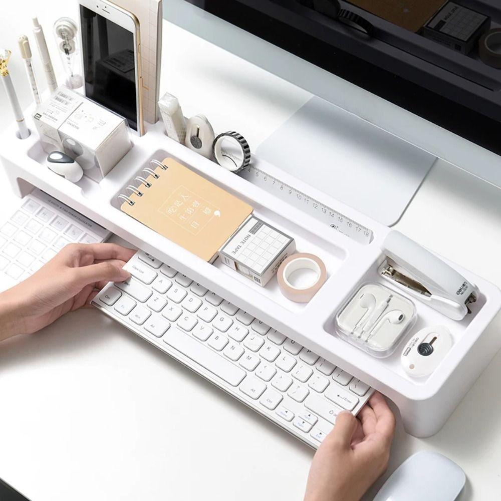 Large Capacity Desk Organizer Plastic Desktop Storage Holder Cosmetic Storage Shelf Home/Office