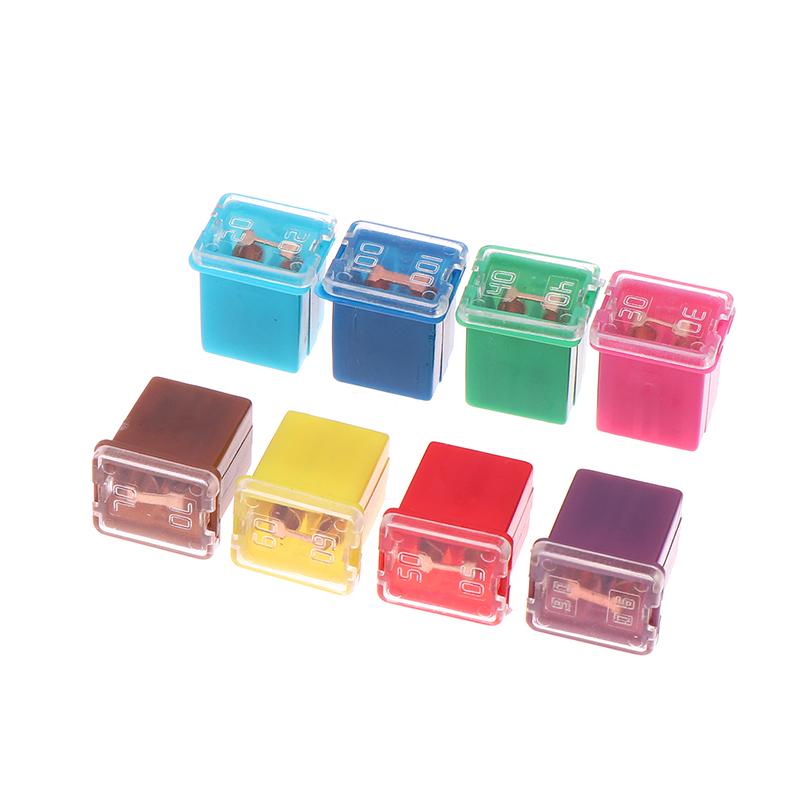 5pcs Mini Square Fuse 20A 30A 40A 50A 60A 70A 80A 90A Set Automotive Car Fuse With Plastic Box Assortment Auto Fuse