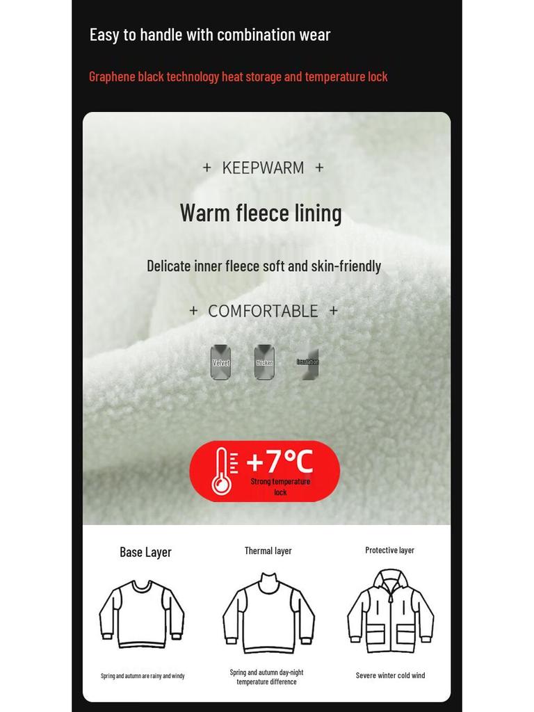 NASA MARVEL Men's 3-in-1 Windproof Waterproof Hiking Jacket