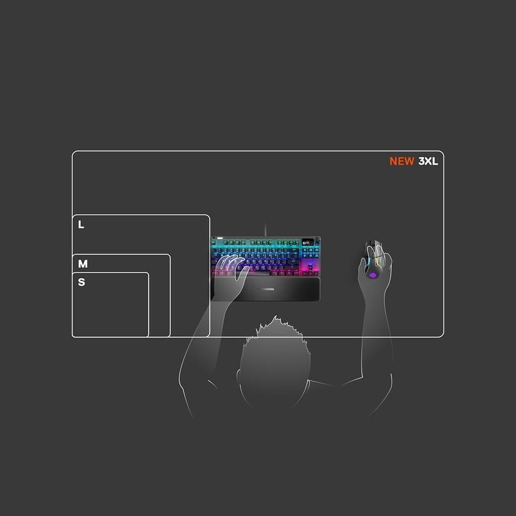 SteelSeries Gaming-Mauspad, schwarz, kleine Gummibasis, 25 cm x 21 cm, QcK mini 63005, rutschfest, 0,2 cm