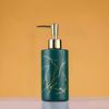 Glass Soap Dispenser 320 Ml — Green Bottle, Rustproof Gold Pump, Refillable