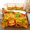 Pumpkin Lantern Duvet Cover Set Polyester Comforter Cover King Queen Full Twin Size Bedding Set With Pillowcase Halloween Gift