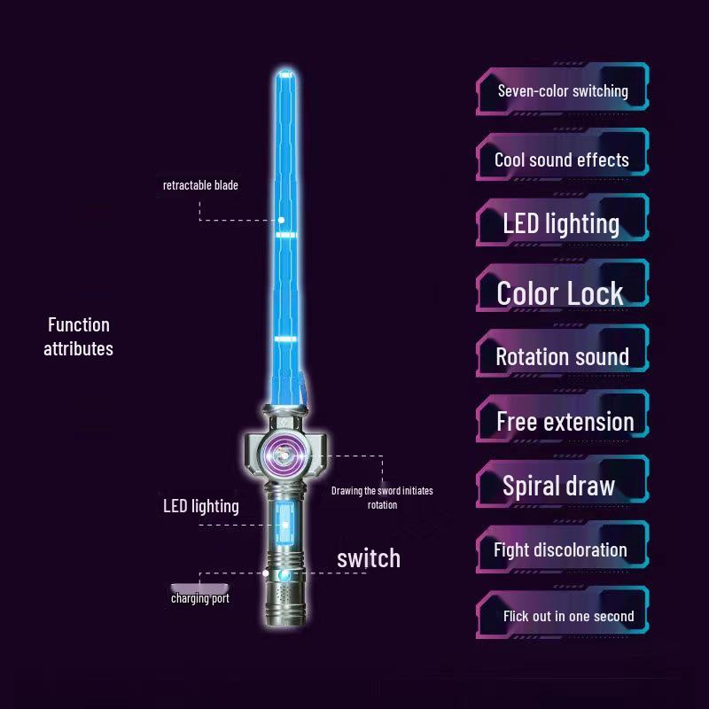 Telescopic Glowing Lightsaber Toy - Mythical Beast Design for Kids