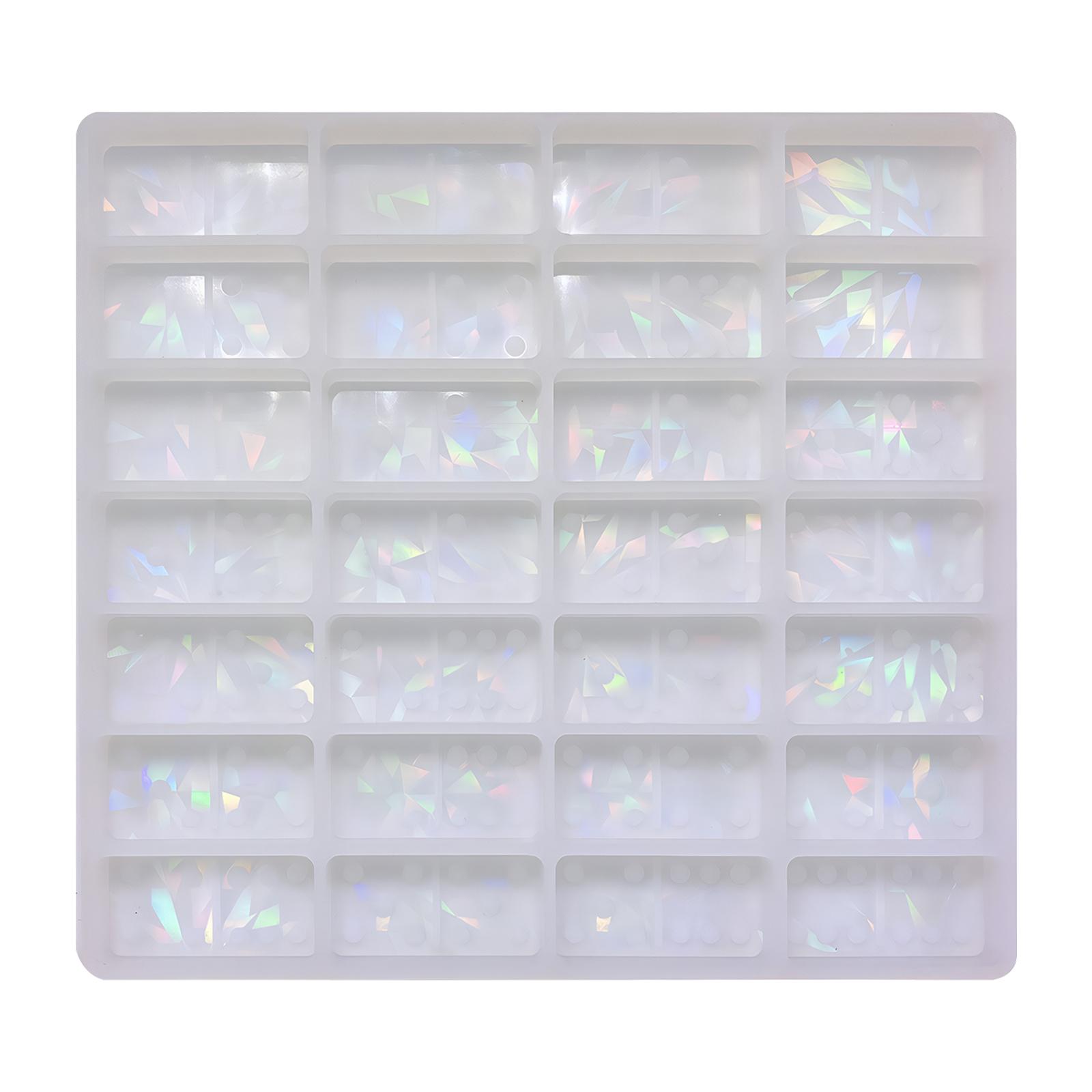 

Domino Game Mold Silicone Holographic Chocolate Molds Holographic Chocolate Bar Mold for Resin Casting Domino Mold білий