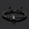 Luxury Stainless Steel Beads Royal Gold Crown Charm Man Bracelet Handmade Women Jewelry Gift