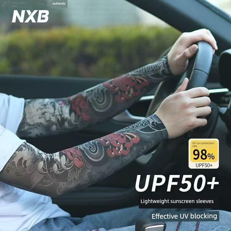 

Artificial Tattoo Ice Sleeve Men Ice-Cold Oversleeves Ice Silk Sunscreen Sets Summer Oversleeves Outdoor Driving Arm Guard Cycling Sleeves Prajna Koi [genuine goods]] One size