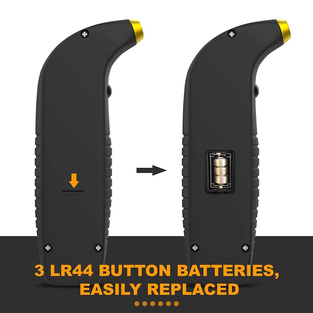 2 In 1 Digital Tire Pressure Gauge with Depth Test 150PSI 4 Settings for Car Truck Bicycles Backlit LCD Non-Slip Grip