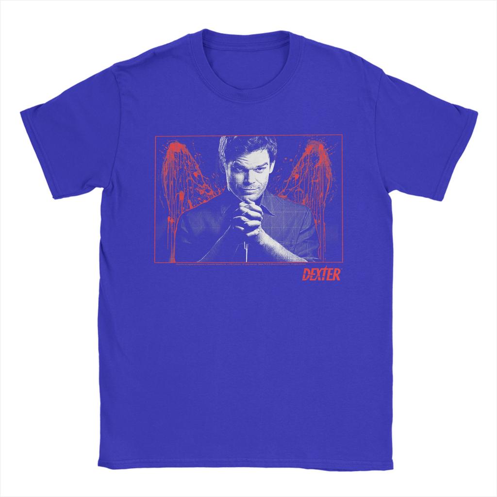 Dexter Blood Splatter Wings TV Show T-Shirt Summer Popular T-Shirts Men Cotton O-Neck Plus Size 5XL Tees Short Sleeve Y2K Tops
