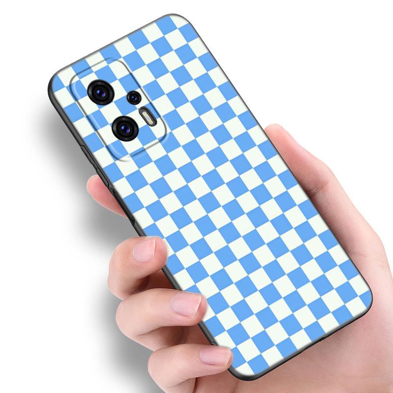 Czarne Białe Kraciaste Zebra Etui na Telefon Dla Xiaomi POCO F2 F3 M2 M3 M4 X3 X4 Pro NFC F4 GT 5G F1 X2 C3 C31 C40 M5S TPU Czarny Pokrowiec
