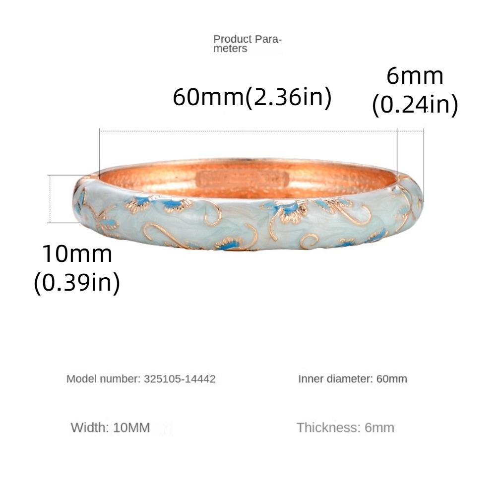 Traditional Vintage Cloisonne Bangle Open Hollow Out Flower Bangle Women's Hand Bracelet  Woman