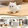 Fluffy Dog Figurine 3D Printing Ornament White Matte Texture Figurine Durable Print Mini Size Statue for Home Office Desk Decoration Playful