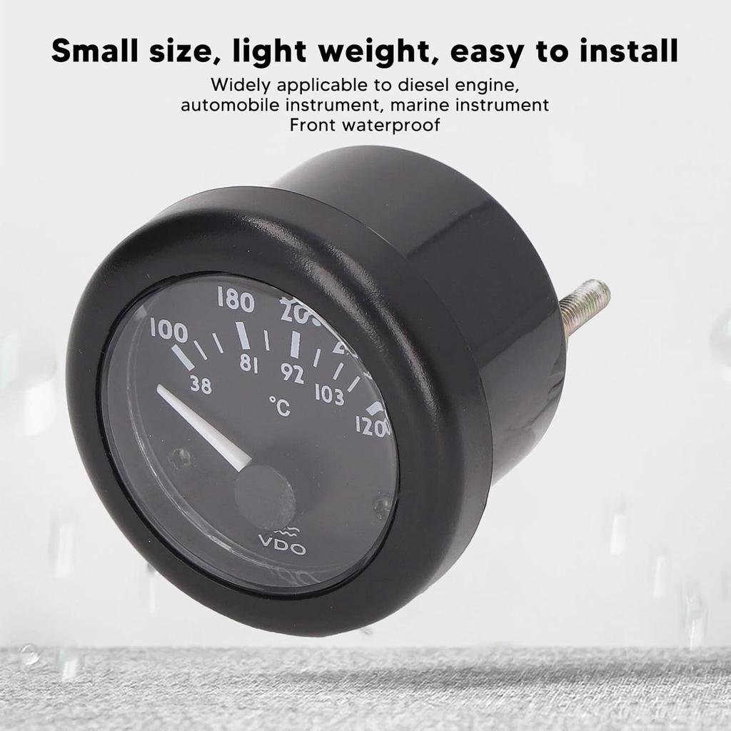 HighAccuracy Engine Water Ature 52Mm Water Inch Automotive Instrument Engine Water Temperature Automotive Engine Oil Water Temperature (12V)