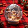 Christmas Snowman Hanging Decoration 2D Flat Snow Scene Sphere Ornament Festive Snowman Decoration for Christmas Tree Mantel Party Decor