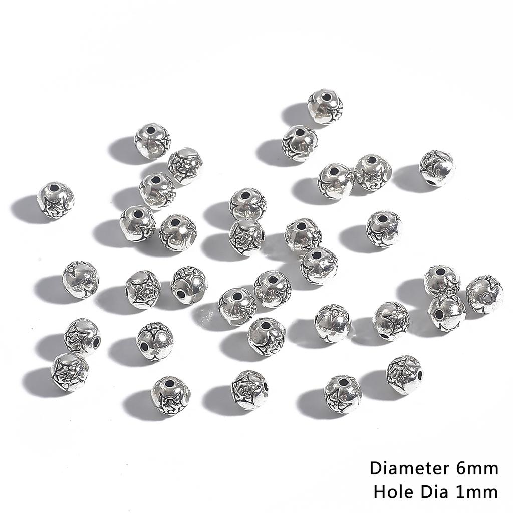 10-50 stk multidesign tibetanske sølv runde metallperler Håndverk Bønn Spacer Beads Passer DIY smykker armbånd