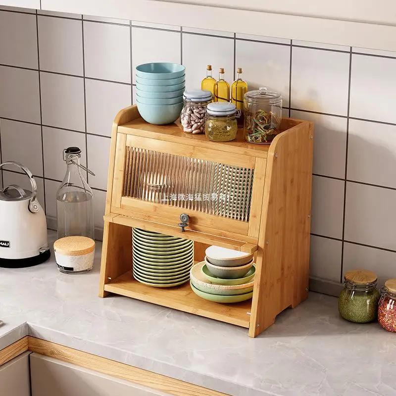 Transparent Table Sideboard Storage Rack Living Room Household Storage Cabinet Multipurpose Kitchen Tableware Storage Cabinet