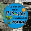 2D Flat, 1pc Spanish Pool Party Decoration Sign, Funny "The Secret of Quiet" Phrase, Tropical Palm Tree Design, for Poolside, Bathroom, Garden