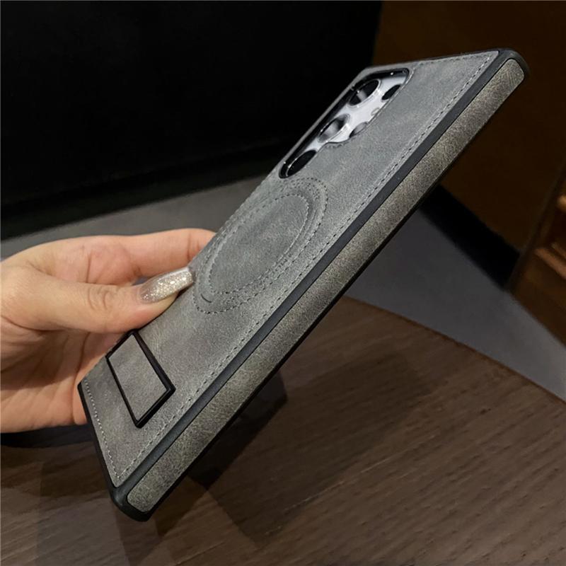 Custodia Portafoglio Pieghevole Magnetica in Pelle di Lusso per Samsung S24 Ultra S23 Plus S22 Ricarica Wireless Antiurto Cover Posteriore Morbida