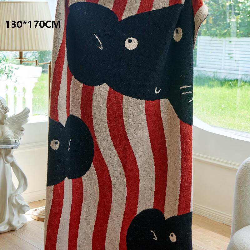 OEING Cartoon Animal Knitted Throw Blanket 130x170 CM