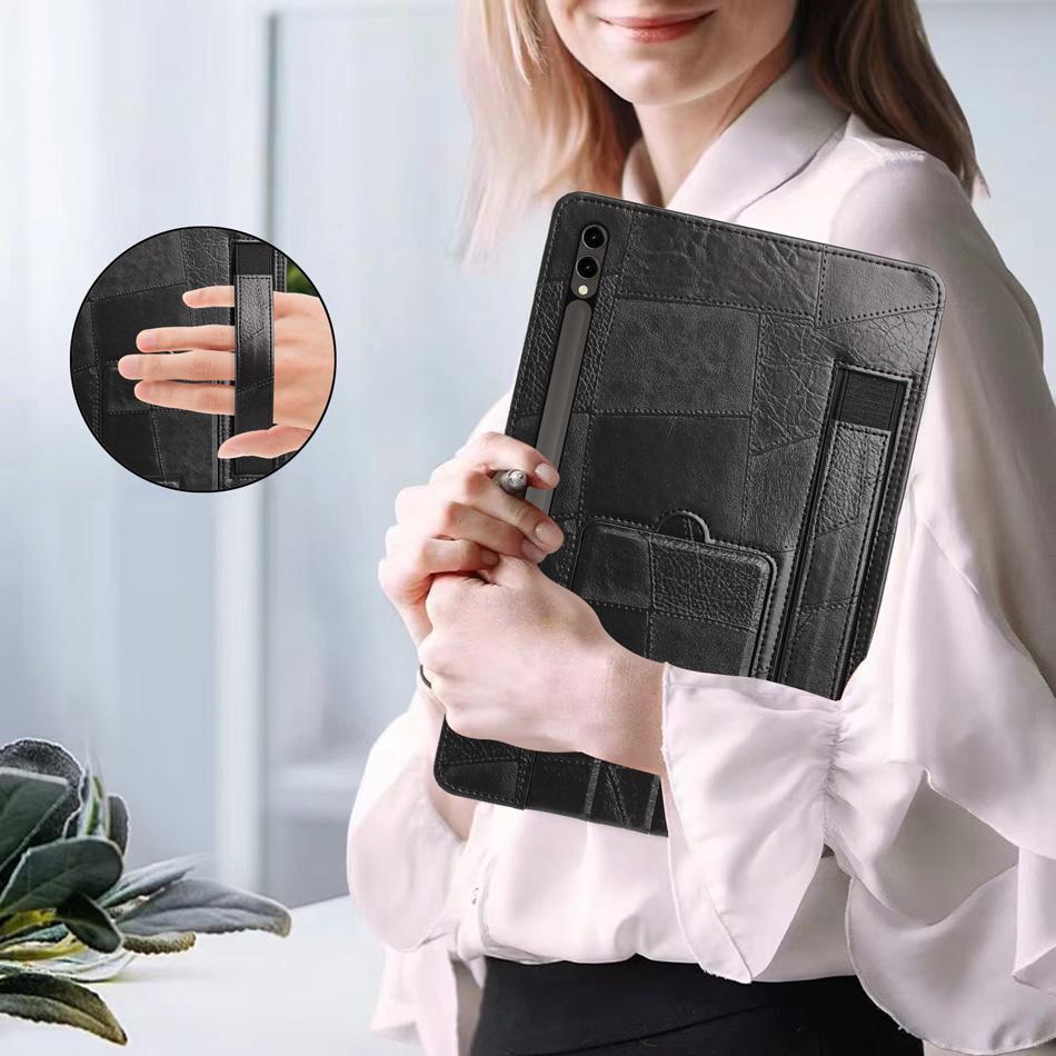 Para Samsung Tab S11 S10 Fe Funda S9 S8 S7 S6 Lite A11 A9 Plus 11 12.4 13.1 Pulgadas Fundas con Soporte de Cuero Cubierta con Pulsera