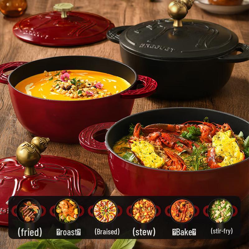 Breguet Enamel Cast Iron Stew Pot