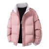 Stand-up collar down cotton-padded clothes for men's winter new warm thickened three-bar bread clothes loose large-size jacket