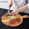 Acacia Wood Cutting Board with Handle Wooden Chopping Board, Suitable for Kitchen Meat Bread Serving Board Cooked Food Chopping