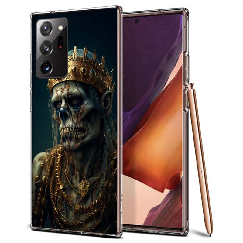 Crown Skeleton Emperor Phone Case for Samsung A55 A35 A25 A15 A07 A05S A16 A17 A26 A36 A37 A56 A57 Galaxy Note 20 10 A50S A71 A5