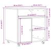 Printer Stand with Casters Smoked Oak 60 x 50 x 67 cm