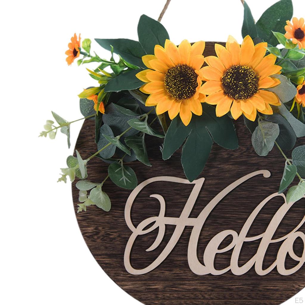 Flower Welcome Wreath Garland, Decorative Hanging Sign for Wedding