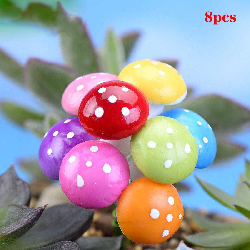 

Foam Multicolored 810pc Mushrooms Miniatures Diy Landscape Decoration Colorful 8 Colors(8pcs)