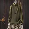 Women's Retro Color Block Striped Knit Sweater, Autumn 2025: Half High Neck, Long Sleeve Wool Pullover