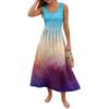 Sleeveless Gradient Maxi Dress Scoop Neck Casual Loose Fit Summer Dresses for Women Uk Ladies Summer Dresses Uk