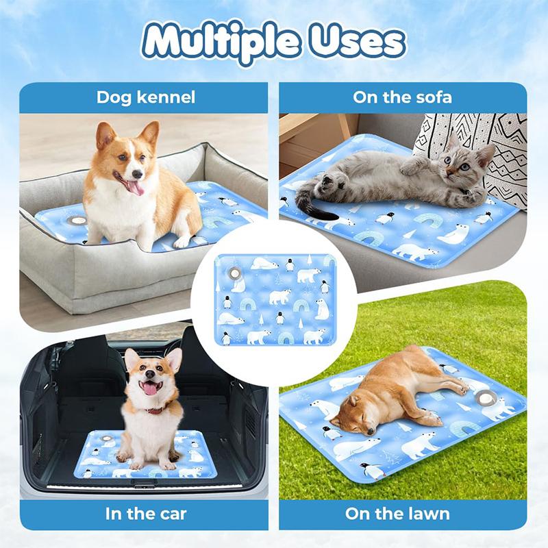 2025 New Cat Cooling Mat Washable Portable Pet Cool Pad Summer Ice Cool Comfort Water Sensor Mats Suitable For All Of Pet