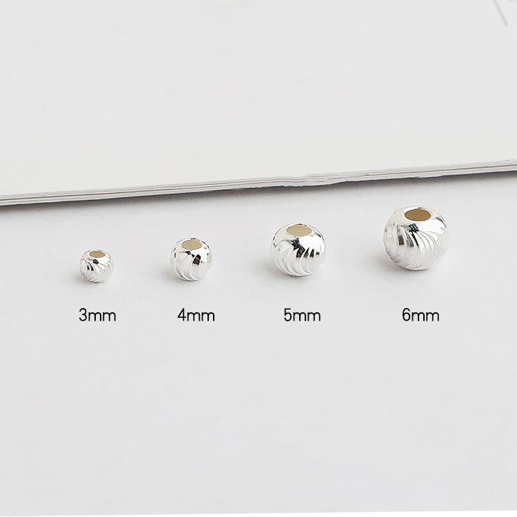 S925 Sterlingsilber Runde Blume Machete Spacer Perlen für DIY Armbänder & Halsketten