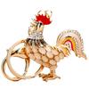 Color Diamond Zodiac Rooster Car Keychain Metal Women'S Bag Pendant Guochao Key Chain Ring Creative Business Small Gift