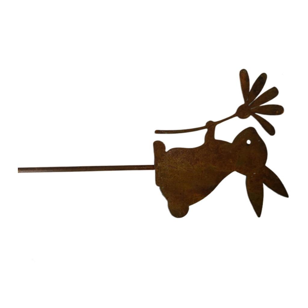 Easter Bunny Yard Stake Outdoor Metal Easter Bunny Garden Stake Statue Decor Easter Yard Sign Decoration Outdoor